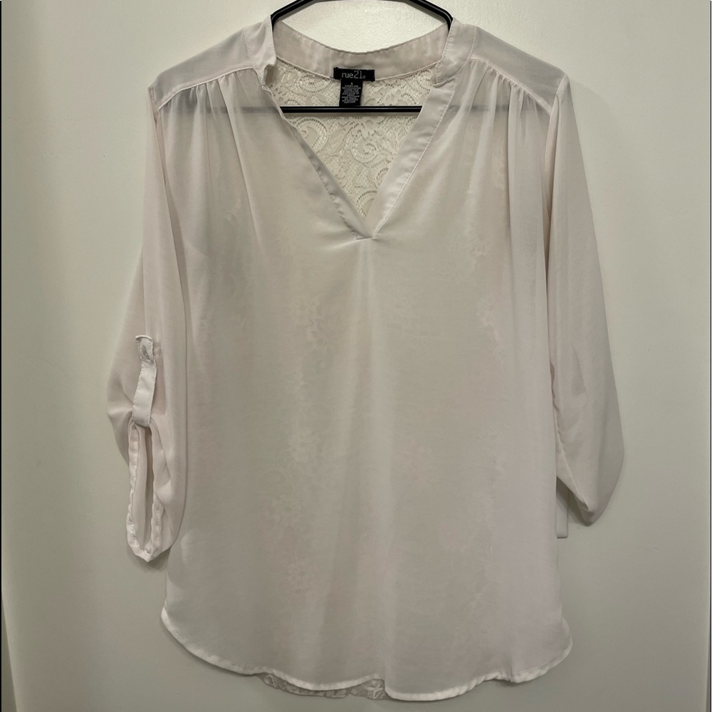 rue21 - Light Pink Blouse with Floral Back